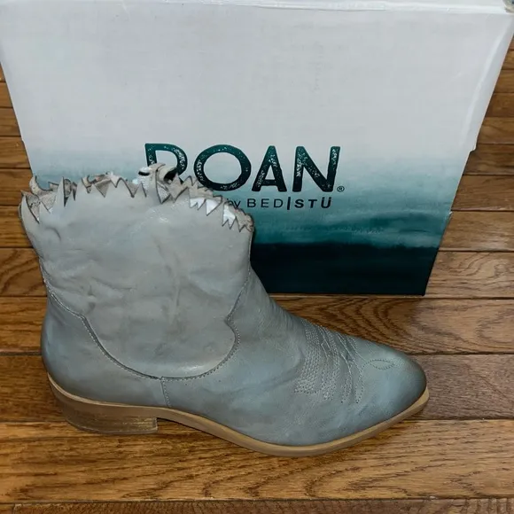 ROAN by Bed Stu Diabolical Ankle Boots Leather Alkaline Gray Women’s Size 7