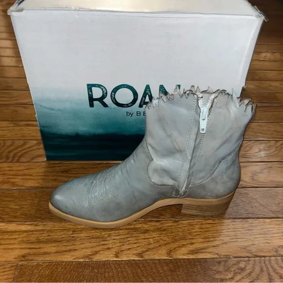 ROAN by Bed Stu Diabolical Ankle Boots Leather Alkaline Gray Women’s Size 7