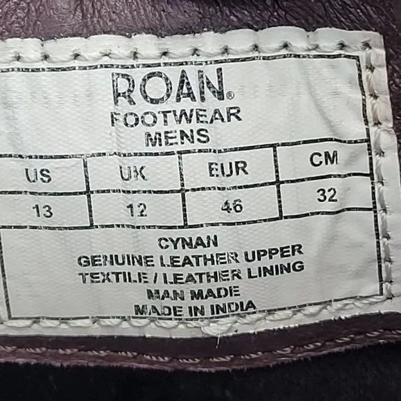 Roan Cynan Men's Brown Leather Chelsea Boots US Size 13