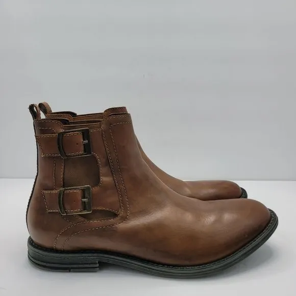Roan Cynan Men's Brown Leather Chelsea Boots US Size 13