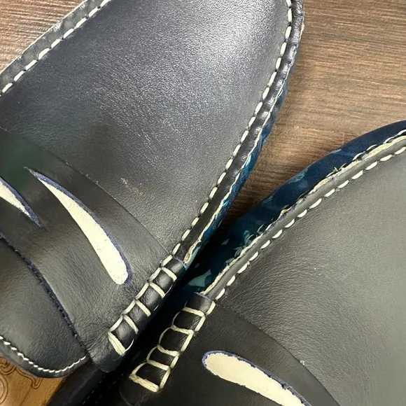 Robert graham blue realist men’s leather slip on loafers size 9 driving shoes