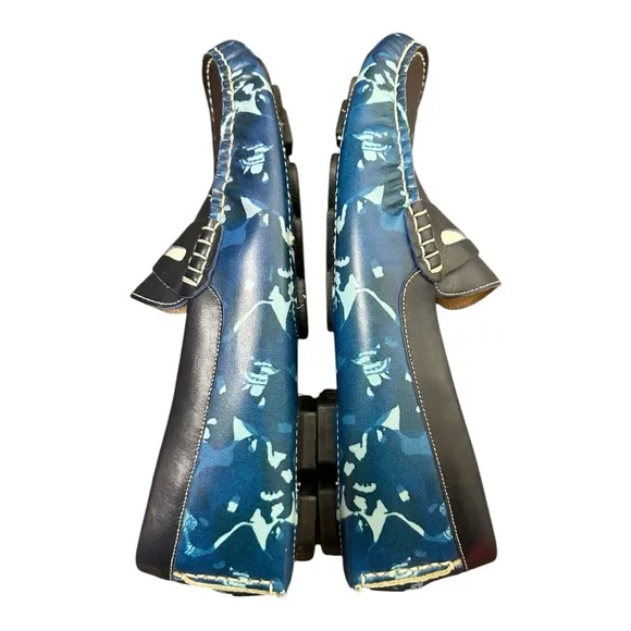 Robert graham blue realist men’s leather slip on loafers size 9 driving shoes