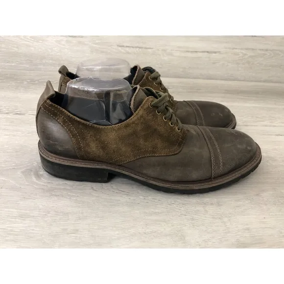 Robert Wayne Footwear Oxford Dress Shoes Men Sz 12 Brown Leather Cap Toe Lace Up