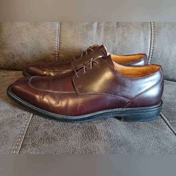 Rockport APM1235E Oxford -Genuine Leather Burgundy Sz 8M Businessman Holiday#543