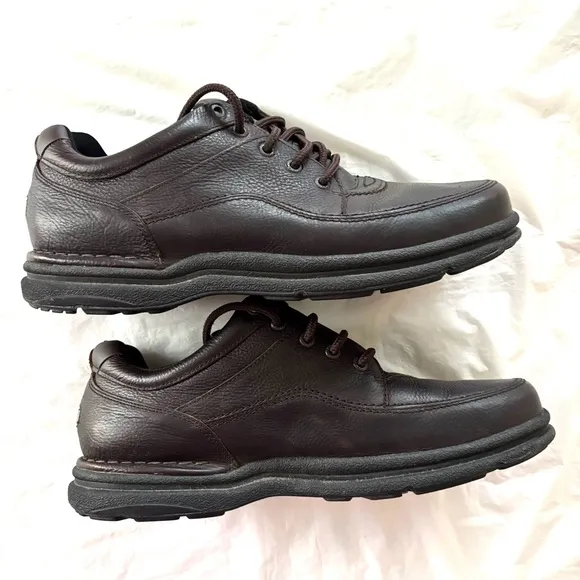 Rockport Mens World Class tour lace up Oxford Brown Leather Shoes SZ 12 NWOT