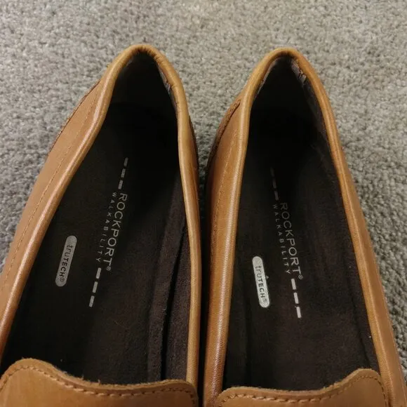 Rockport Penny Loafers Mens Size 11.5 Shoes Walk Ability Brown Leather Slip On