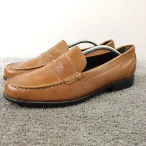 Rockport Penny Loafers Mens Size 11.5 Shoes Walk Ability Brown Leather Slip On