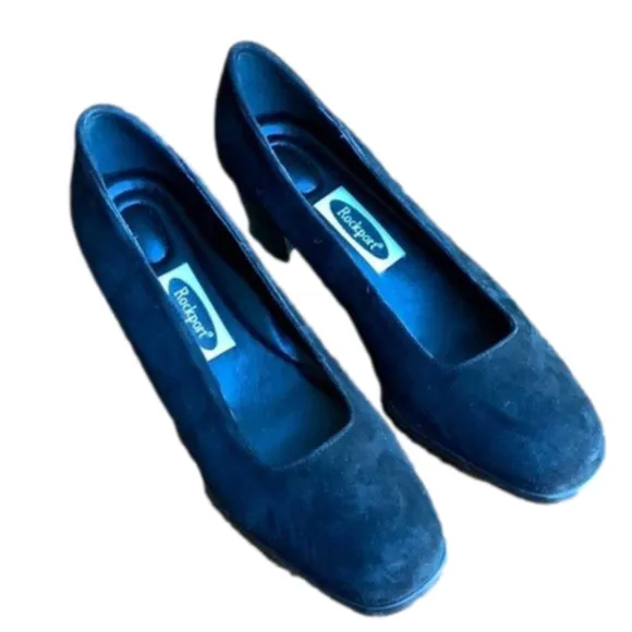 𝅺rockport Suede Leather Heels Shoes Loafers Shoes