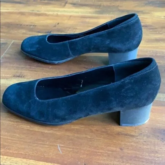 𝅺rockport Suede Leather Heels Shoes Loafers Shoes