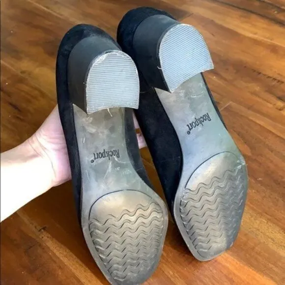 𝅺rockport Suede Leather Heels Shoes Loafers Shoes