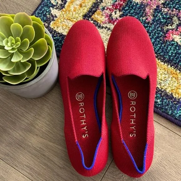 Rothys dark red size 9.5 woman’s flat loafers