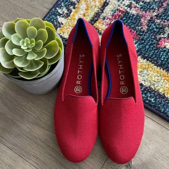 Rothys dark red size 9.5 woman’s flat loafers