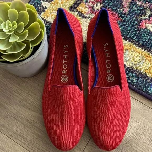 Rothys dark red size 9.5 woman’s flat loafers