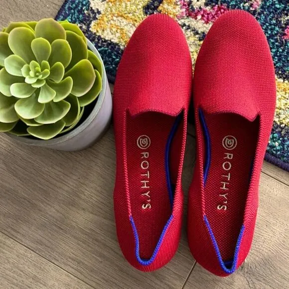 Rothys dark red size 9.5 woman’s flat loafers