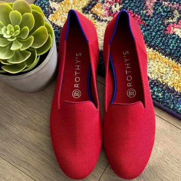 Rothys dark red size 9.5 woman’s flat loafers