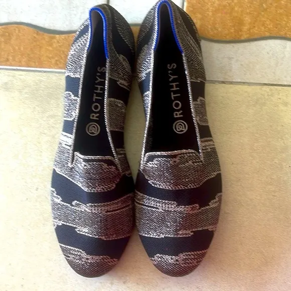Rothy's gold metallic size 12,5 woman's loafers Shoes