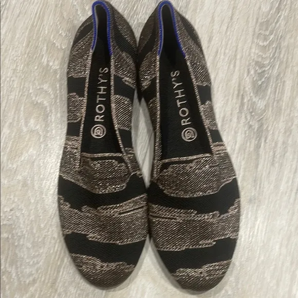 Rothy's gold metallic size 12,5 woman's loafers Shoes