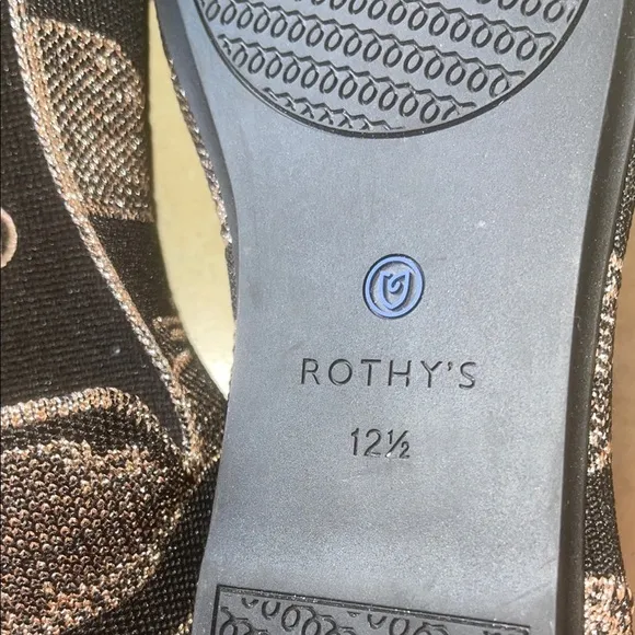 Rothy's gold metallic size 12,5 woman's loafers Shoes
