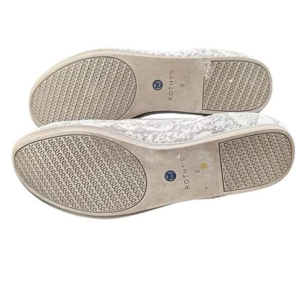 Rothy's Loafers Shoes Snakeskin Python Grey White 9