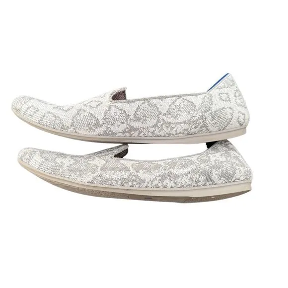 Rothy's Loafers Shoes Snakeskin Python Grey White 9