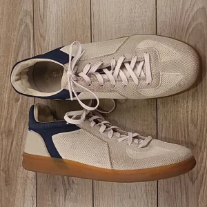 ROTHYS RS01 Beige Navy Knit Weave Sz 10 M‎ Mens Casual Shoes Sneakers