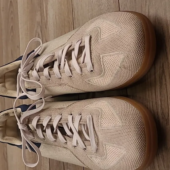 ROTHYS RS01 Beige Navy Knit Weave Sz 10 M‎ Mens Casual Shoes Sneakers