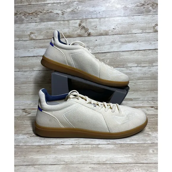 Rothys Shoes Mens 10 Beige Blue The RS01 Sneaker Casual Preppy