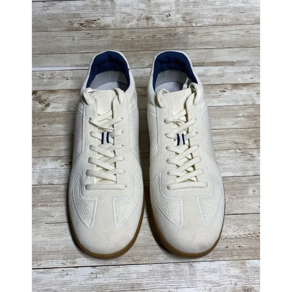 Rothys Shoes Mens 10 Beige Blue The RS01 Sneaker Casual Preppy