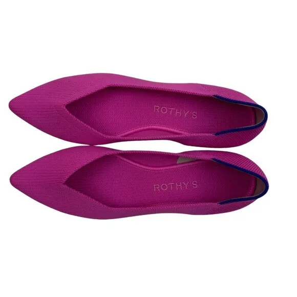 Rothy's The Point in Dragon Fruit Barbie(Pink) Flat Comfort Shoes Women's Size 7