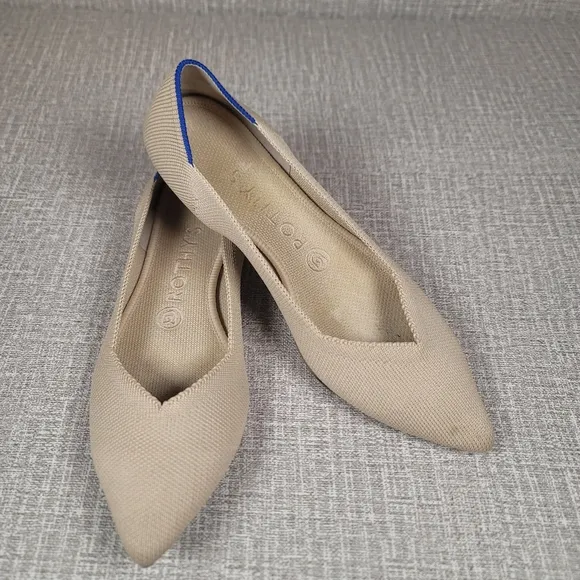 Rothy's The Point Shoes Tan Flats Women's Size 8 Loafers