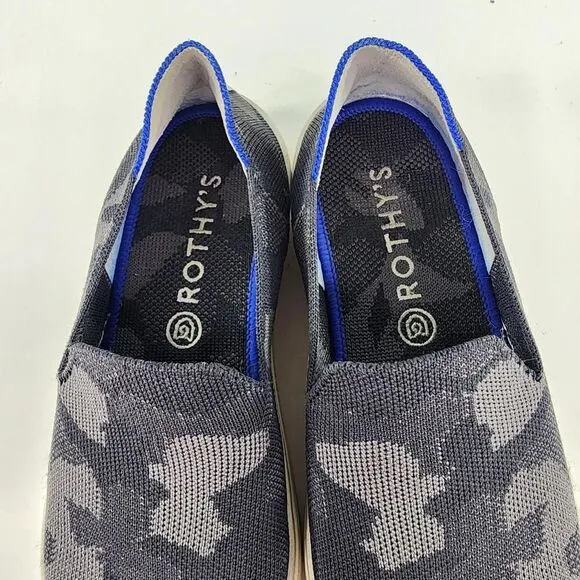Rothy's The Original Slip On Sneaker US 7.5 Grey Camo Casual Flat Shoes