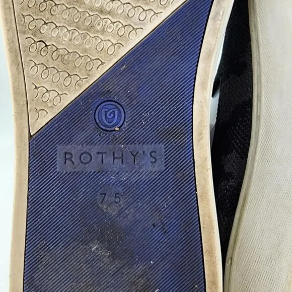 Rothy's The Original Slip On Sneaker US 7.5 Grey Camo Casual Flat Shoes