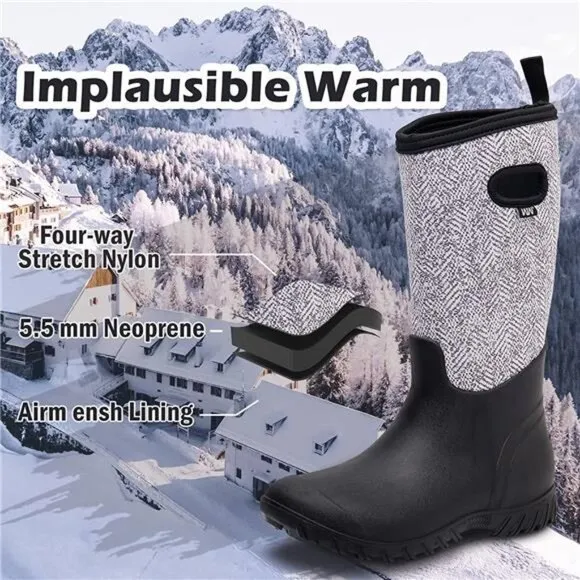 Rubber Rain Boots - Outdoor Hunting Snow Boots, Herringbone