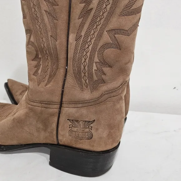 Rudel Western Boots Embroidered Pointed Toe Cowboy Boots Men's Size 9.5