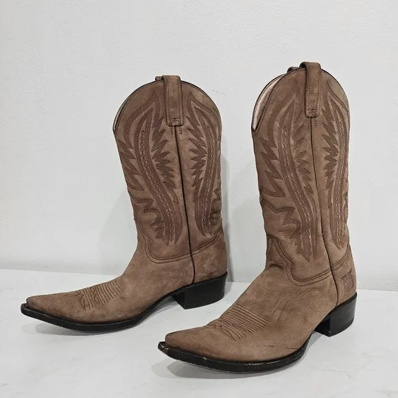 Rudel Western Boots Embroidered Pointed Toe Cowboy Boots Men's Size 9.5