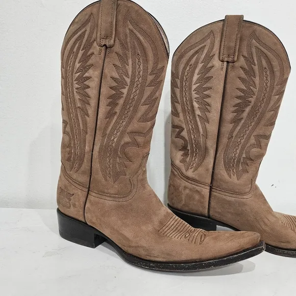 Rudel Western Boots Embroidered Pointed Toe Cowboy Boots Men's Size 9.5