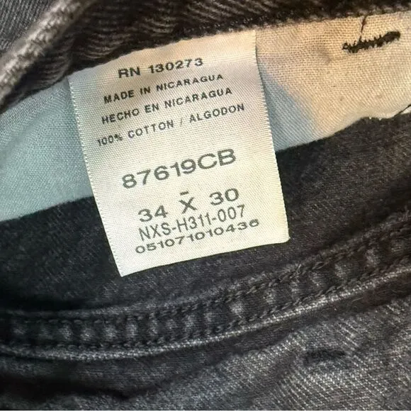 Rustler Y2K Black Denim Jeans 34x30 Straight Leg Classic Fit Made in Nicaragua