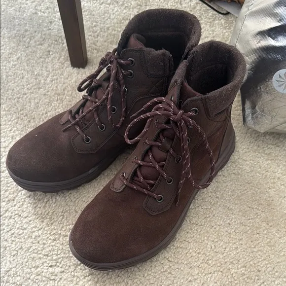 Ryka Brown Lace Up Boots with Suede Finish