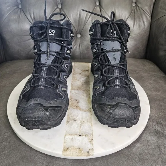 Salomon Black Gray X Ultra Gore-Tex Hiking Trail Boots Mens Size 10
