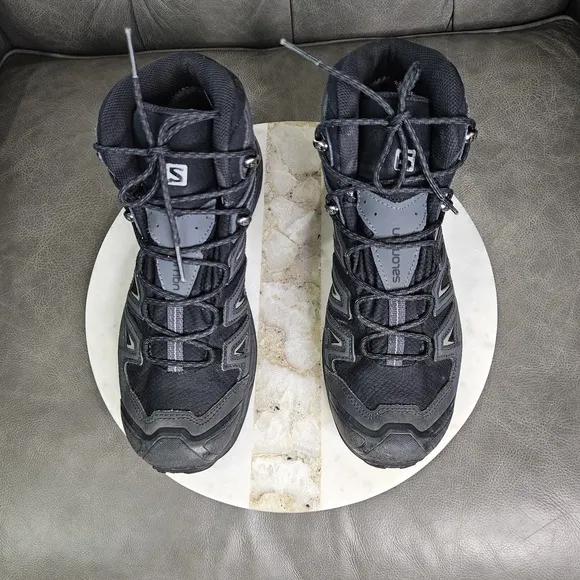 Salomon Black Gray X Ultra Gore-Tex Hiking Trail Boots Mens Size 10