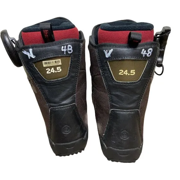 SALOMON Kamooks Snowboard Boots Shoes Black Red 24.5 Men's 6