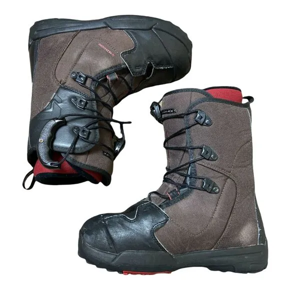 SALOMON Kamooks Snowboard Boots Shoes Black Red 24.5 Men's 6