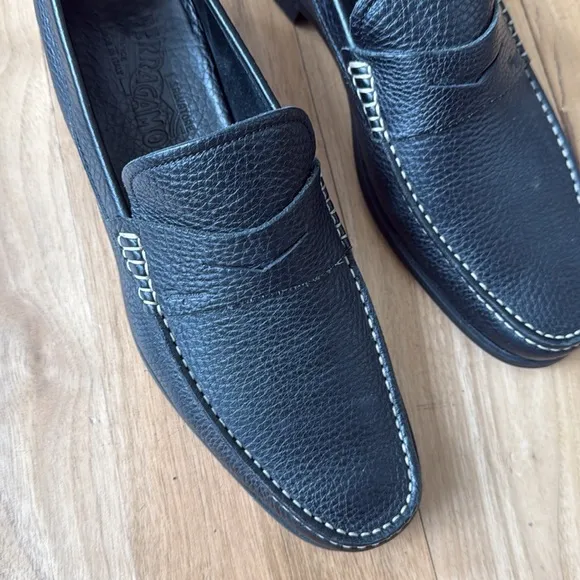 Salvatore Ferragamo Black Loafers Slip-On Elegance