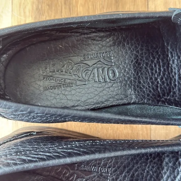 Salvatore Ferragamo Black Loafers Slip-On Elegance