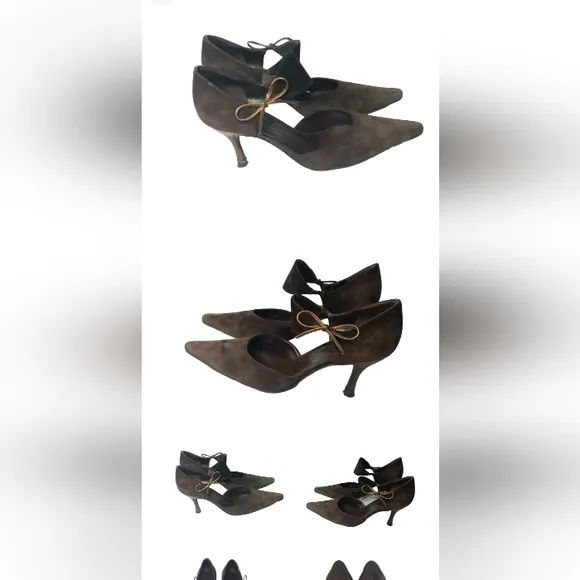 Salvatore Ferragamo Brigida Brown Suede  Stiletto Dress Pump 5.5 B