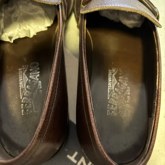 Salvatore Ferragamo Brown Leather Men's Loafers