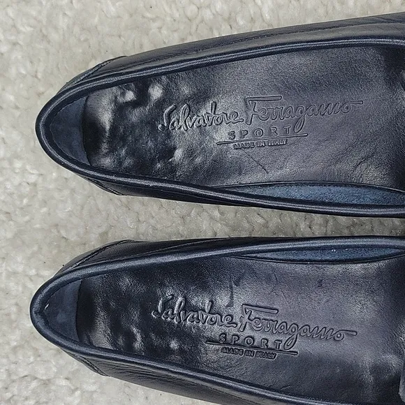 Salvatore ferragamo Ganachi navy leather driving loafers/shoes size 7