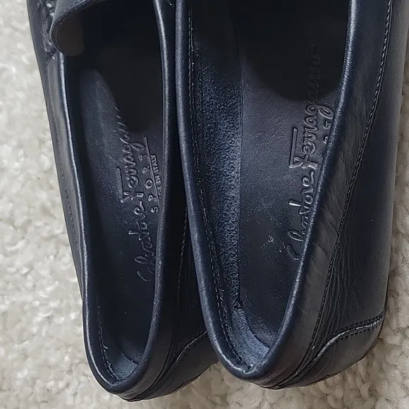 Salvatore ferragamo Ganachi navy leather driving loafers/shoes size 7