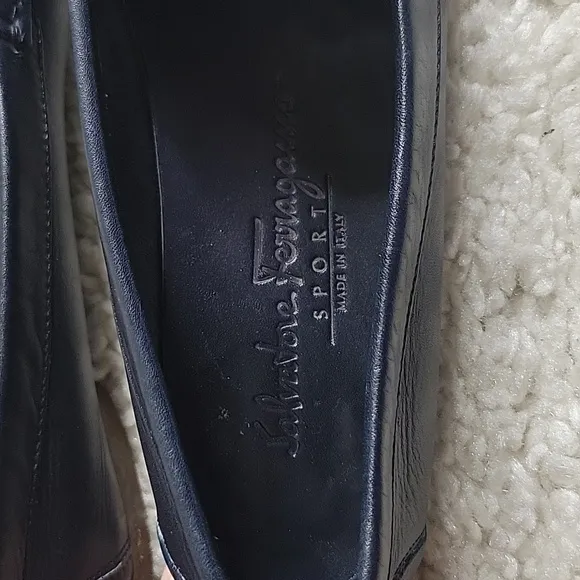 Salvatore ferragamo Ganachi navy leather driving loafers/shoes size 7