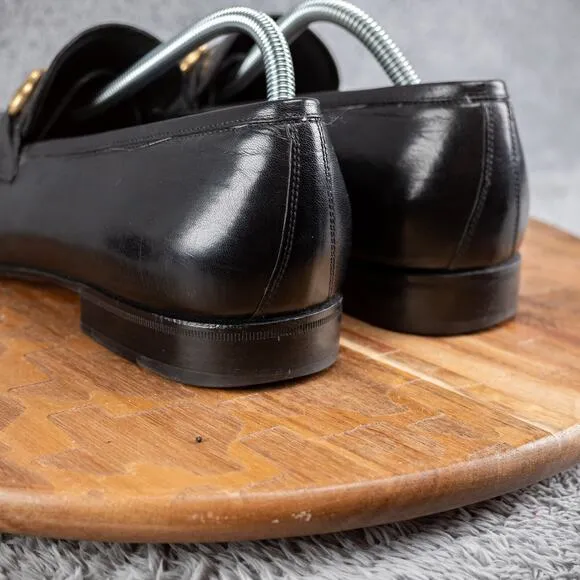 Salvatore Ferragamo Horse-Bit Men Dress Shoes Loafers Black Leather US 10.5 D